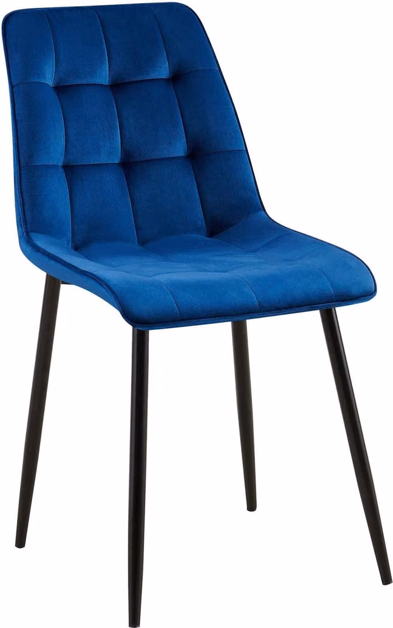 Sedia da pranzo - Imbottitura in velluto - Elevato comfort di seduta, facile da pulire - Friendly - Design in velluto | Colore: Blu scuro | Materiale: Morbido