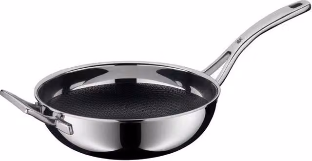 Wok WMF Profi Resist in acciaio inox con rivestimento antiaderente PermaDur, Diametro: 28 cm, Colore: Argento