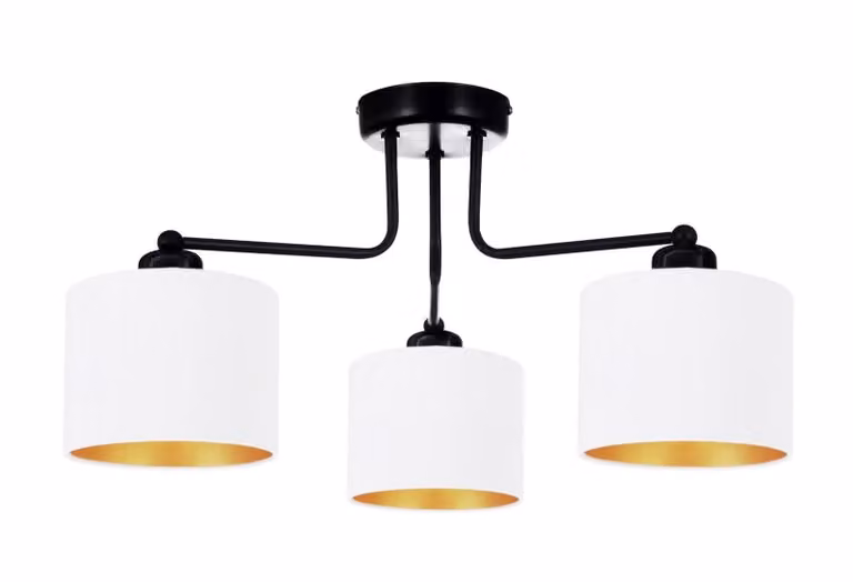 Lampada da soffitto bianca lampada in velluto vintage moderna E27 lampada di design a 3 luci N230-E3-W