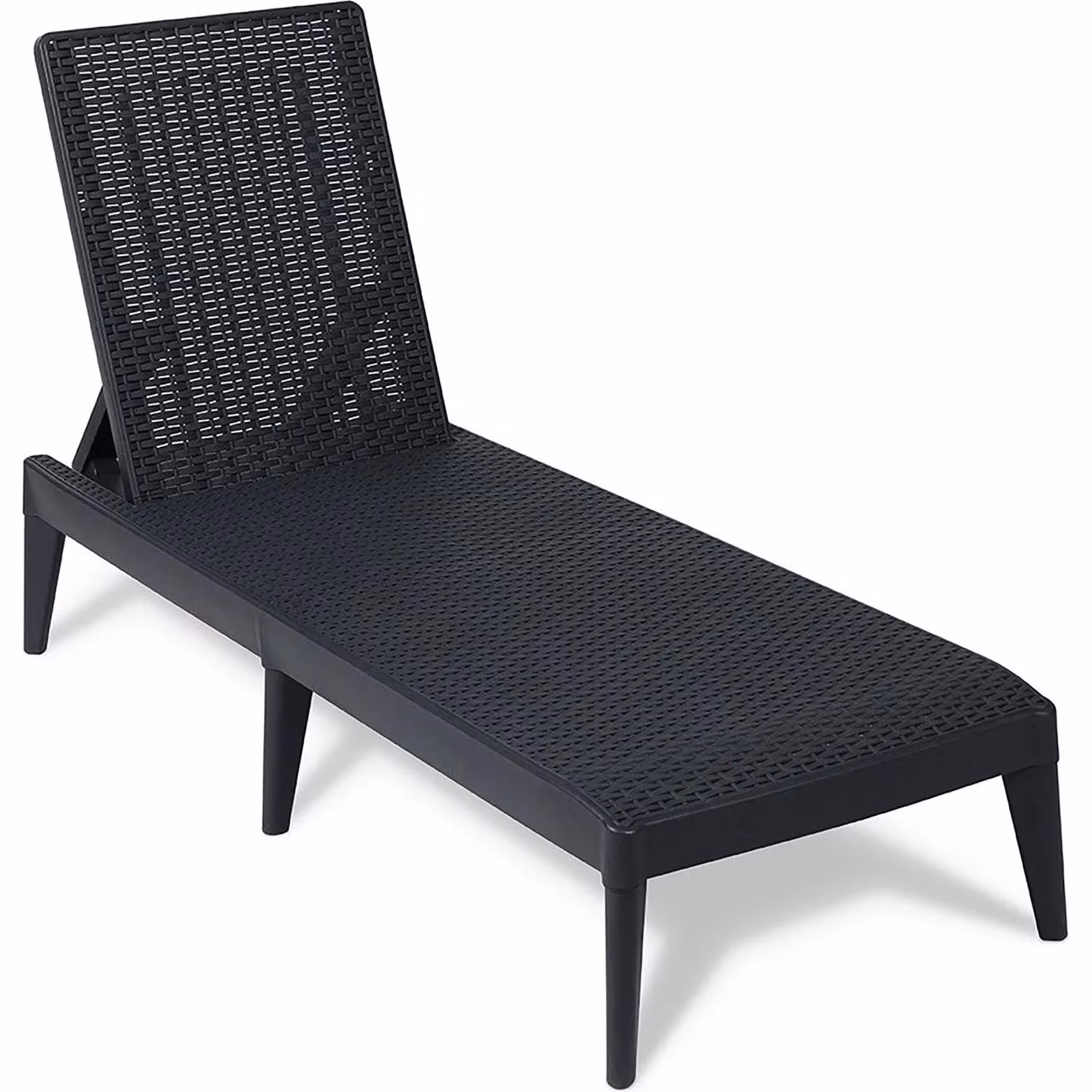 TOOMAX Lettino da esterno Numana in effetto rattan color antracite con schienale regolabile H 29 x L 186 x P 60 cm – 1