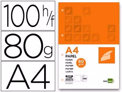 Carta DIN A4, 100 fogli, a quadretti da 4 mm
