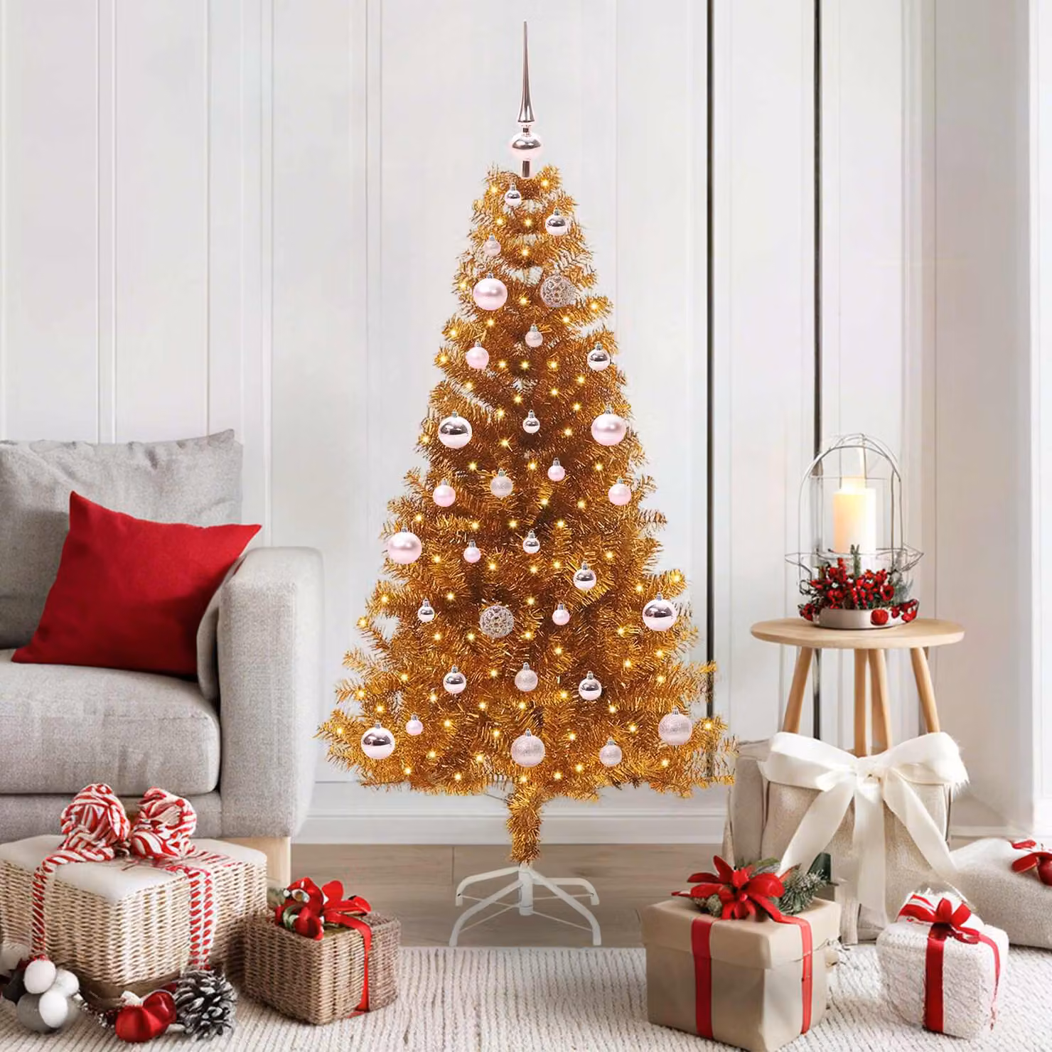vidaXL Albero di Natale Oro 150 cm PET