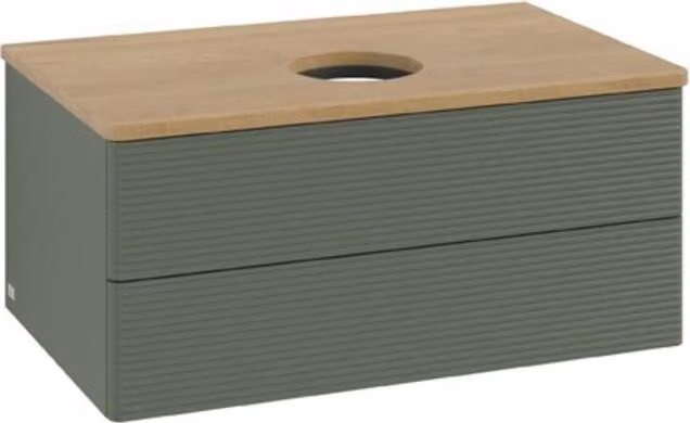 V&B Mobiletto con struttura frontale Antao 80x36x50cm, WBP hon. Oa, lea gre. m Lac