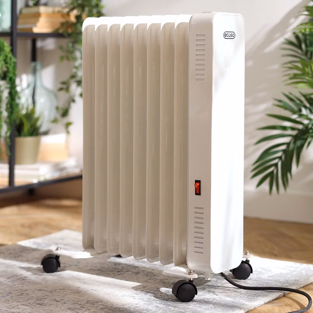 Radiatore Elettrico ad Olio Portatile Intelligente - Bianco - 2000W - Kylo - ECOSO by Hudson Reed