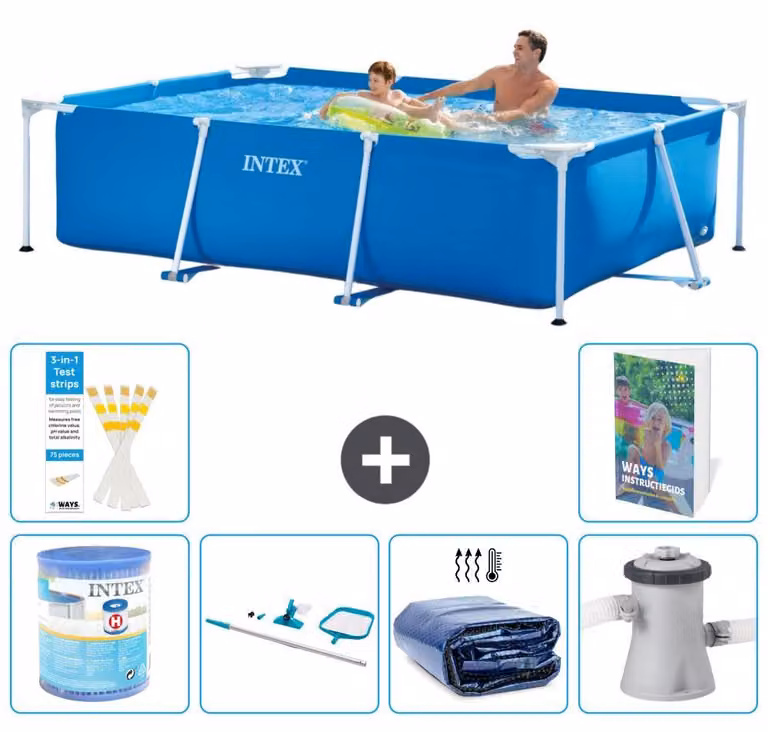 Piscina fuori terra rettangolare - 260x160x65 cm - composta da 5 elementi, modello S20