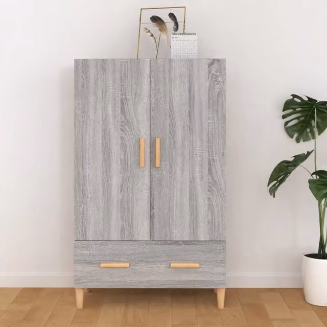 Credenza moderna a parete vidaXL in legno grigio L: 70 cm, P: 31 cm, H: 115 cm