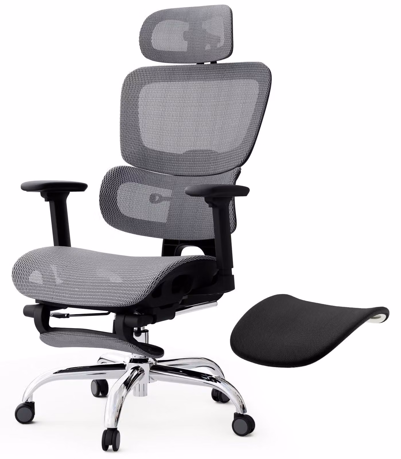 Sedia da ufficio ergonomica con poggiapiedi e schienale regolabile