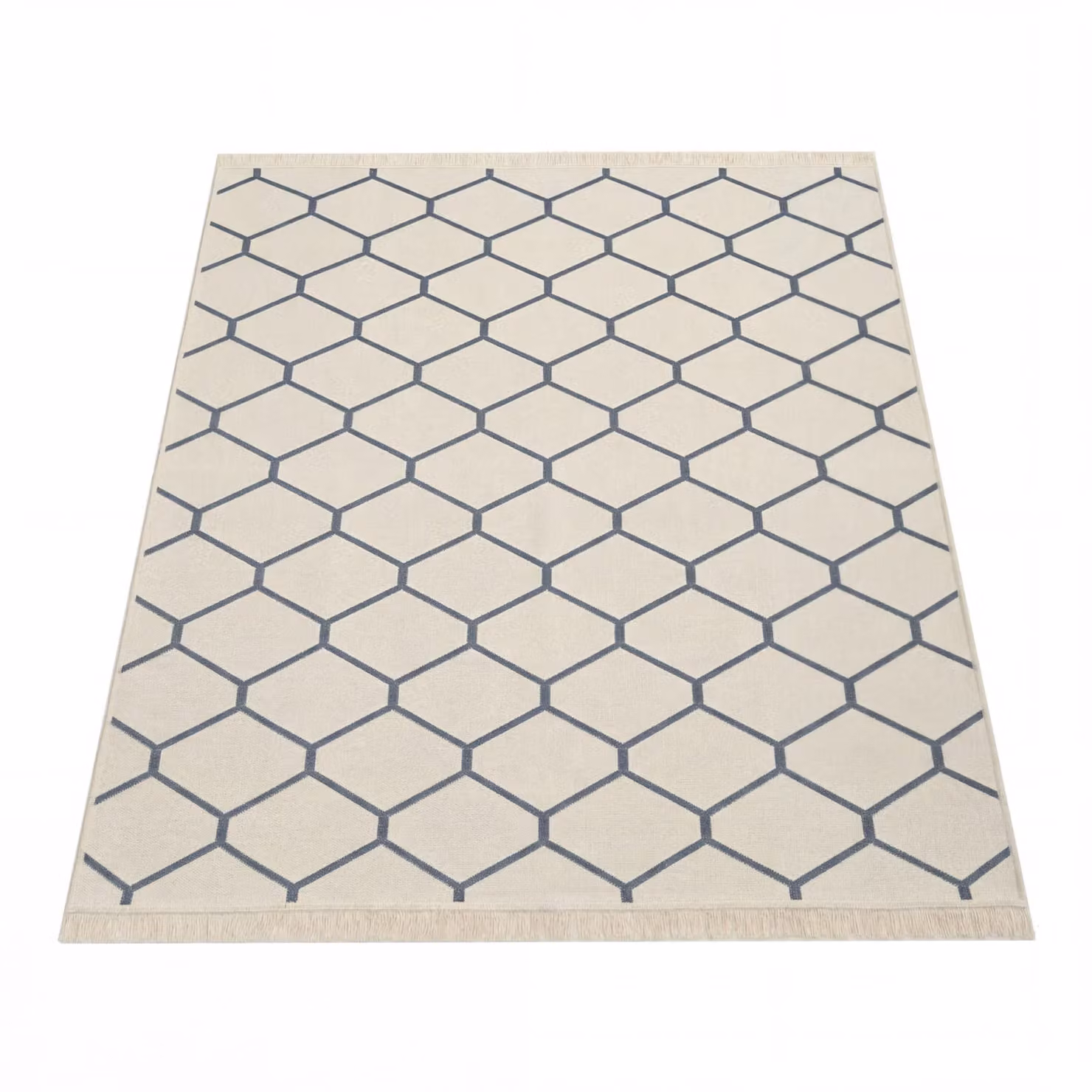 Tappeto Skyla reversibile e lavabile in cotone con motivo geometrico scandinavo, grigio e giallo, L: 120 cm, P: 160 cm – 2