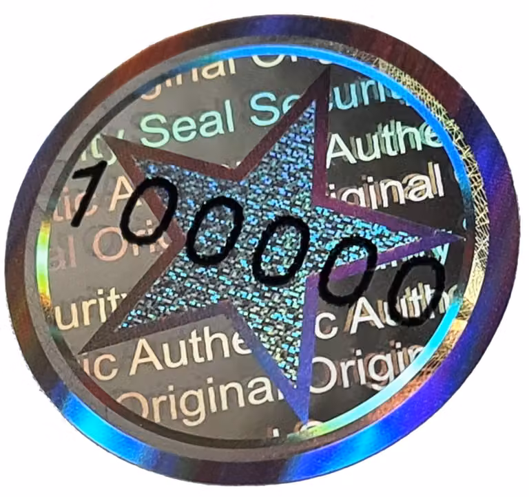Sigilli olografici 3D, argento, 20 mm