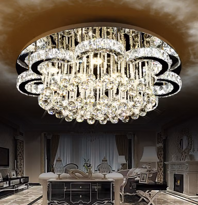 Lampada a LED a sospensione in cristallo 6019-80 con telecomando luce colore controllabile dimmerabile luce soggiorno lampadario luce led soffitto lampada a sospensione lampada