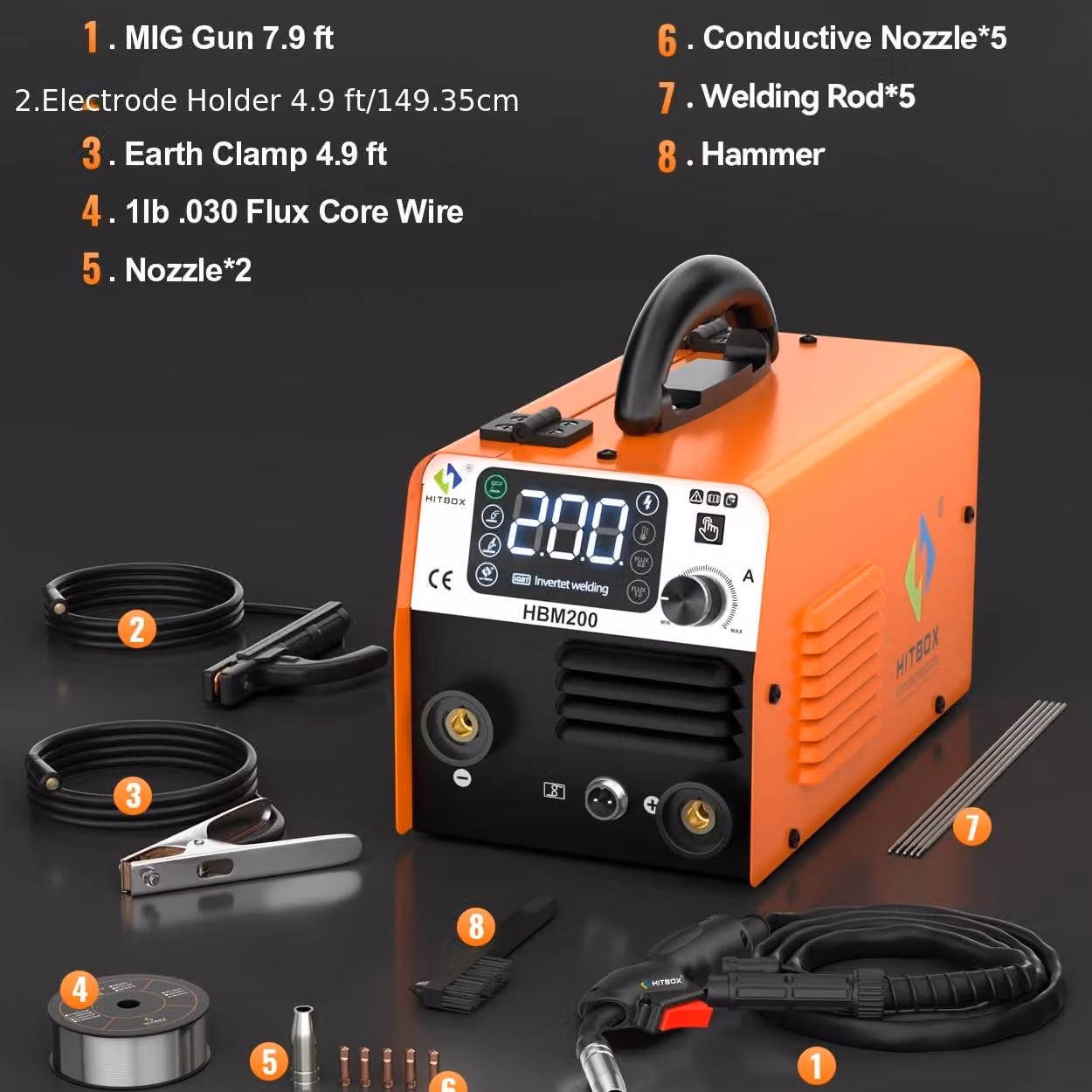 Saldatrice multifunzione 3-in-1 con una capacità di 200A, adatta per i processi MIG, TIG e MMA