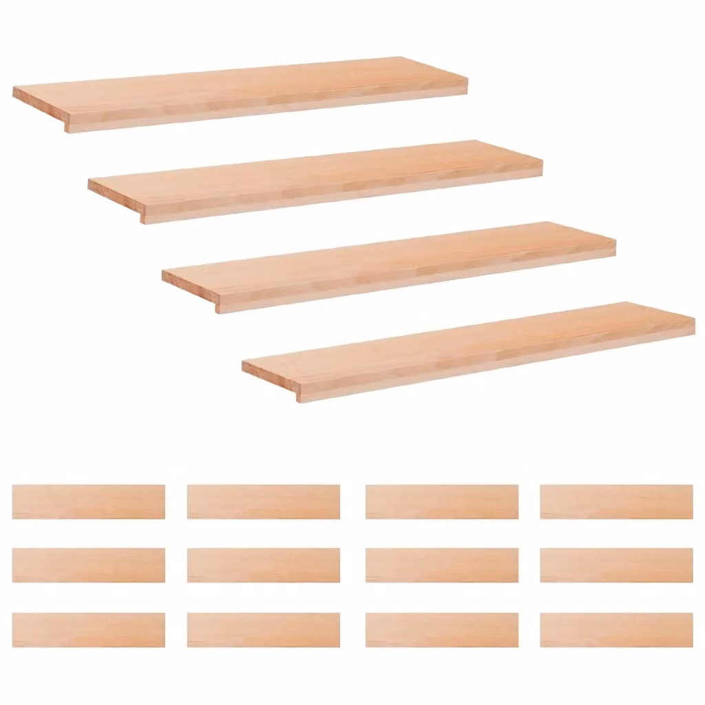 Set di 16 tappeti per scale vidaXL in effetto legno di faggio, colore beige, L 120 x P 25 x H 2 cm – 2