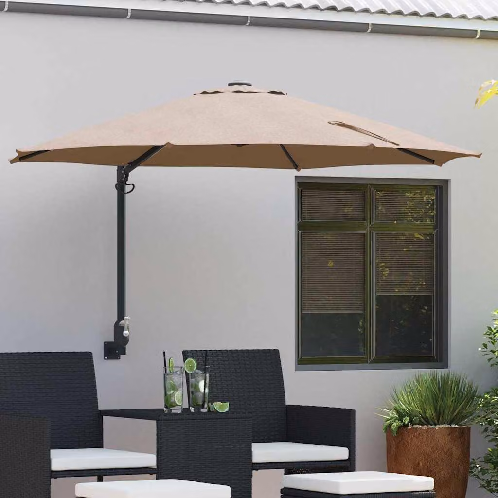 Maison Exclusive - Ombrellone da giardino, 248 x 248 x 148 cm, poliestere e acciaio, color tortora