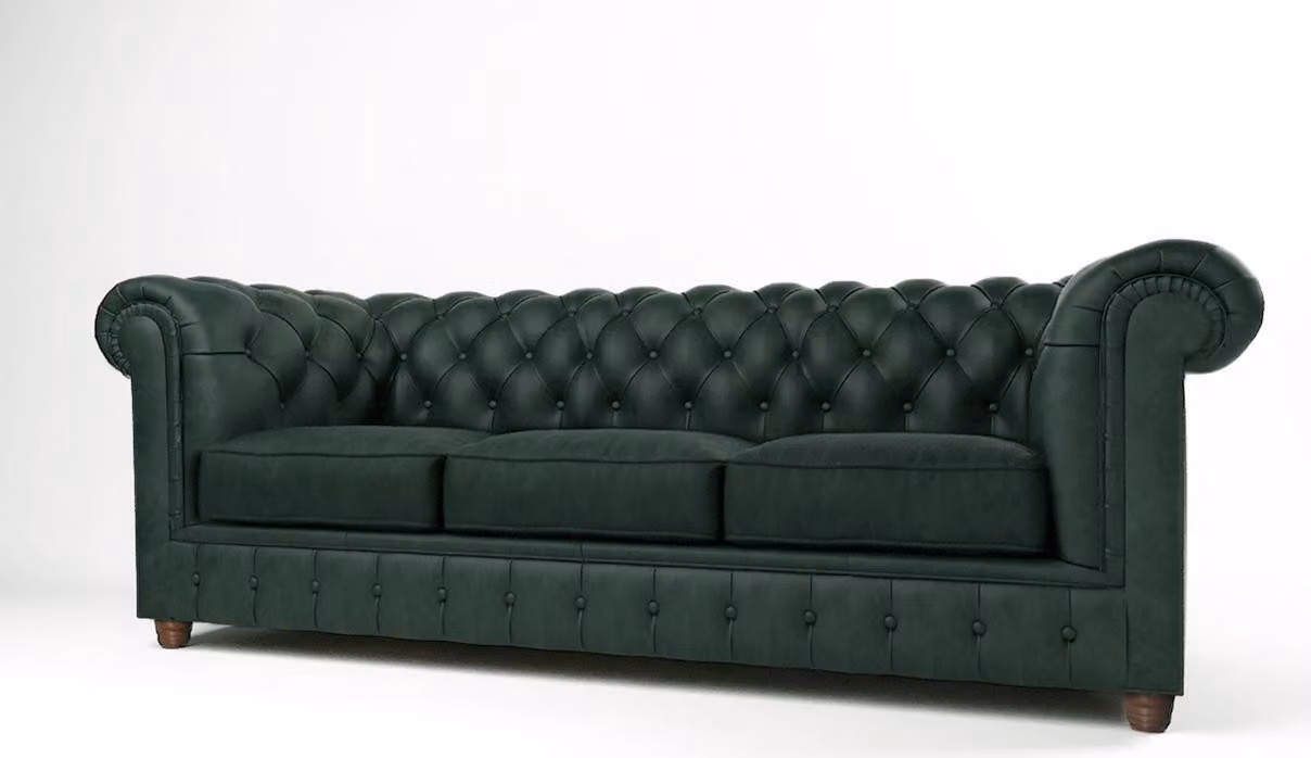 Chesterfield Couch Sofa Polster 3 Sitzer Couchen Sitz Garnitur Sofas Grüne