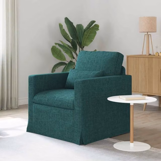 Divano vidaXL in tessuto verde e nero con struttura in metallo e plastica, L/P/H: 78 x 78 x 80 cm