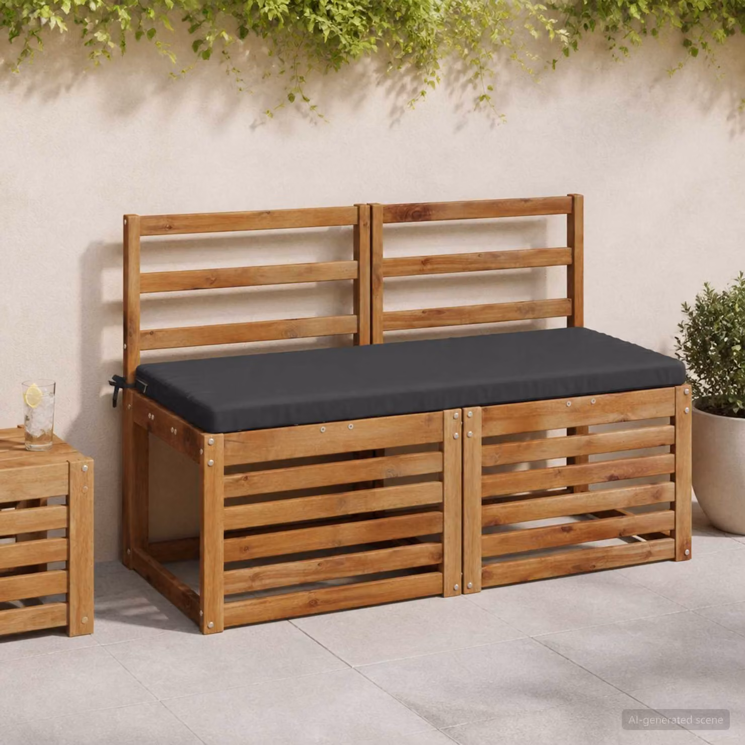vidaXL Cuscino per panchina SOEST rettangolare in poliestere con rivestimento rimovibile e resistente ai raggi UV, colore Antracite
