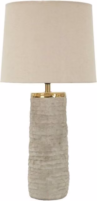 Lampada da tavolo Lima Mauro Ferretti in ceramica e metallo, colori oro/ottone, grigio o beige, H 73 cm x ø 37 cm – 1