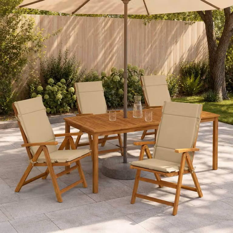 Set di 6 cuscini per sedia alta vidaXL GEMERT in poliestere, colore beige
