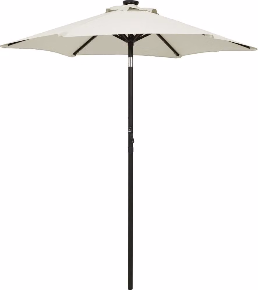 The Living Store Ombrellone con luci LED color sabbia 200x211cm Alluminio
