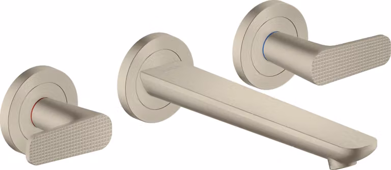 hansgrohe AXOR Citterio C robinetterie de lavabo 3 trous encastrée pour montage mural, bec 195mm, Cubic cut, 49071820, 49071820