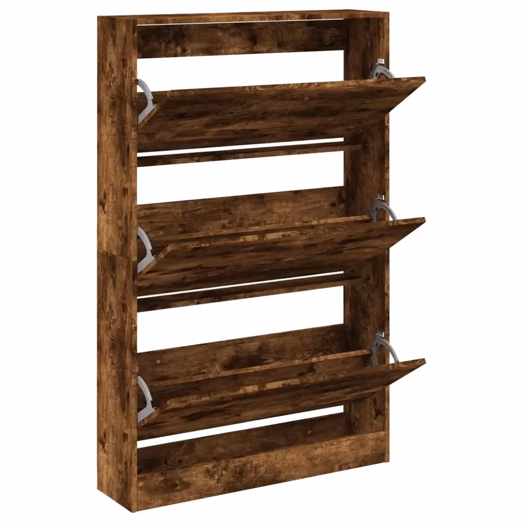 Scarpiera-Scaffale Design Mania in Legno Rovere Fumo Marrone, L: 80 cm, P: 21 cm, H: 125,5 cm – 2