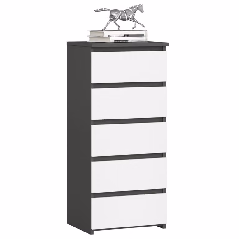 Comò CL5 40 cm Grigio Grafite e Bianco