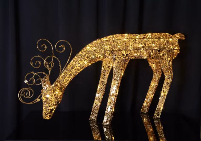 Cervo LED Sequini, filo con paillettes, 55 cm