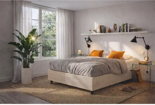 Letto imbottito Matrimoniale 180x190 cm BoxMax - Contenitore,Microfibra,Sabbia