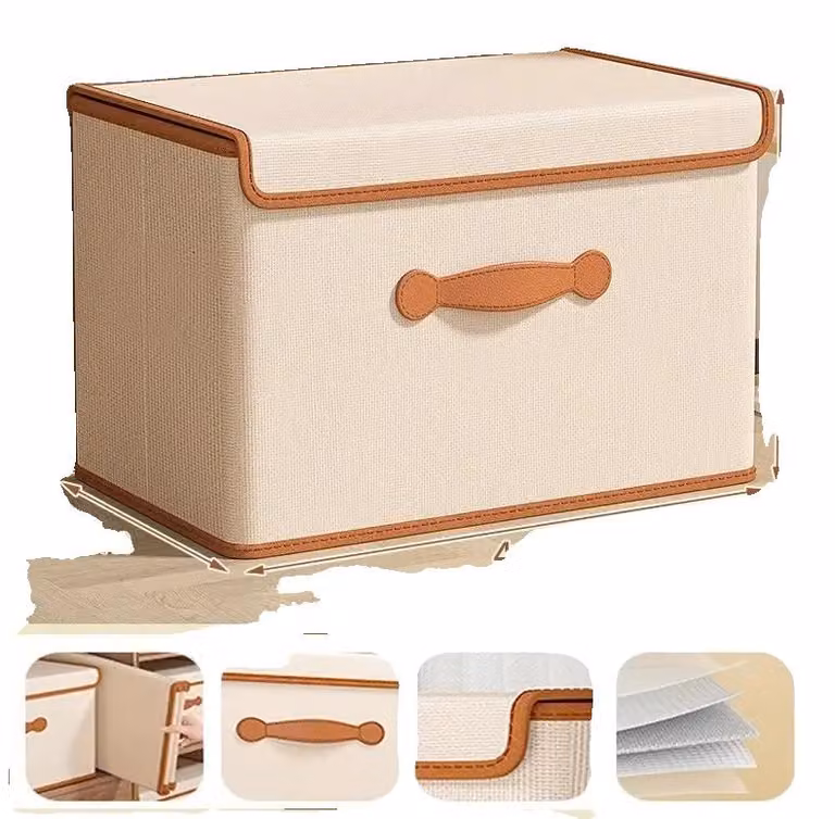 Contenitore, design pieghevole, materiale resistente, 42 L, beige