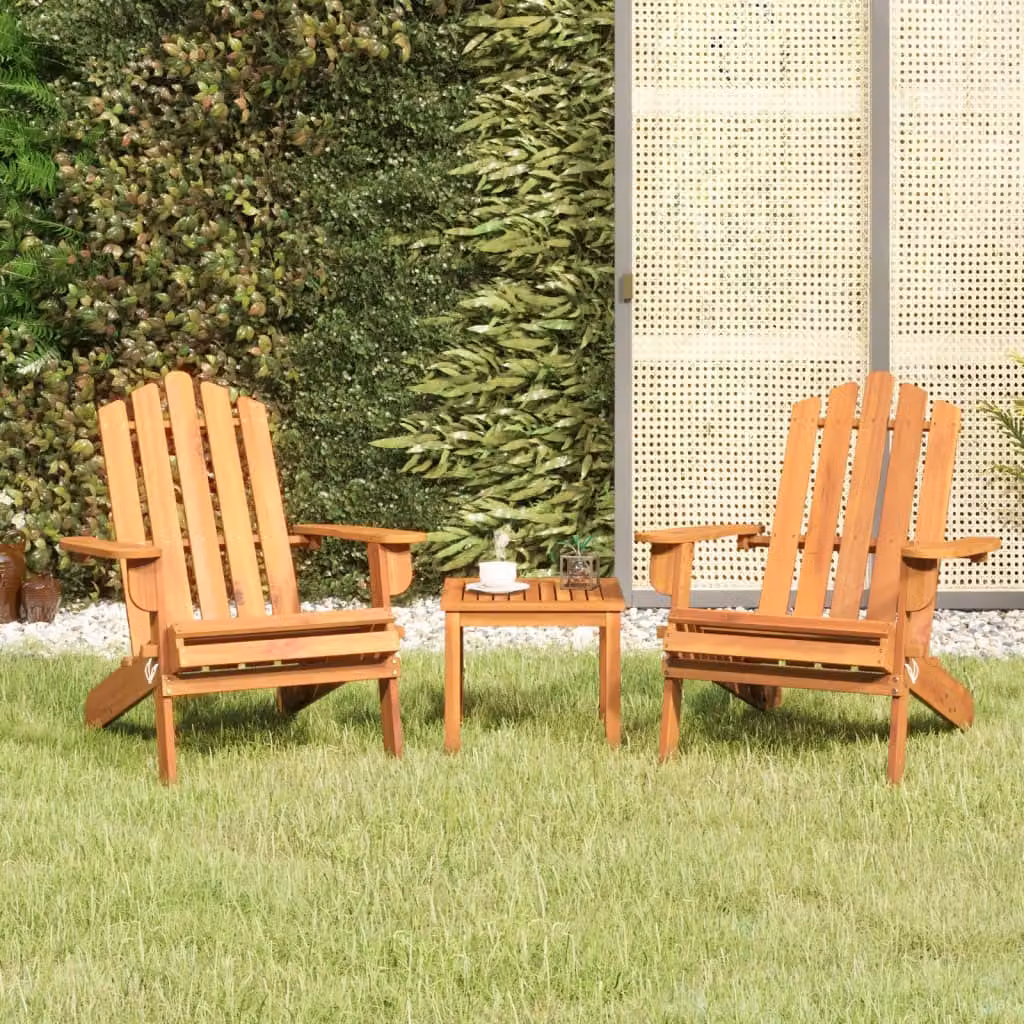 The Living Store Set di 3 pezzi da giardino Set salotto da giardino Adirondack in legno massiccio di acacia