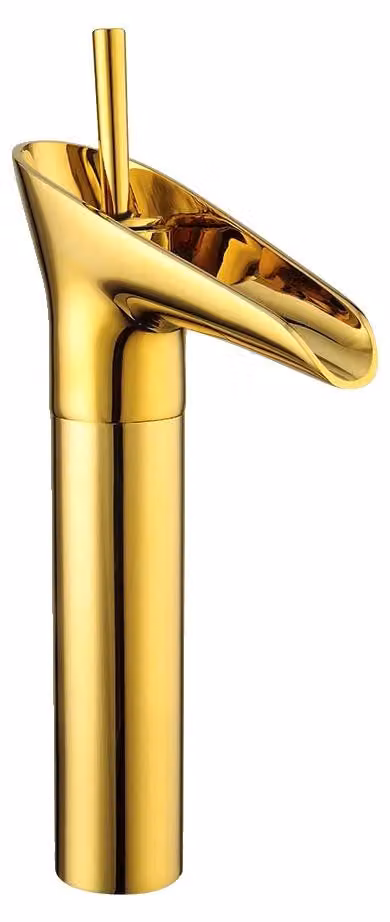 Rubinetto per lavabo, ottone di alta qualità, comando monocomando, finitura dorata, G3/8