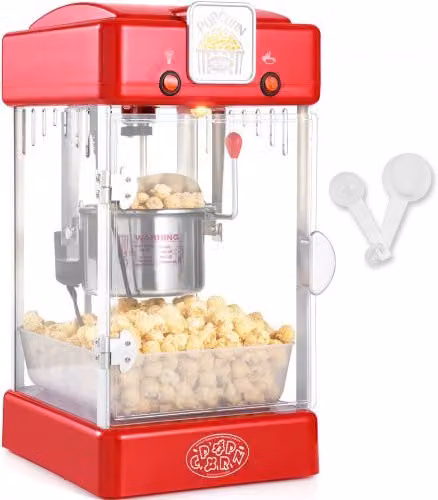 Macchina per Popcorn da Tavolo VEVOR Stile Teatro, Rosso, 300 W