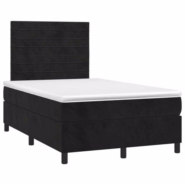 Maison Exclusive - Letto boxspring con materasso e LED nero 120x190 cm velluto