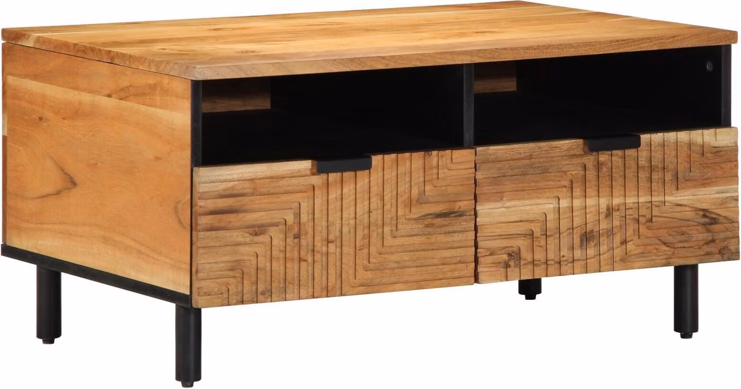 vidaXL Tavolino da caffè, 80 x 54 x 40 cm, legno massello di acacia
