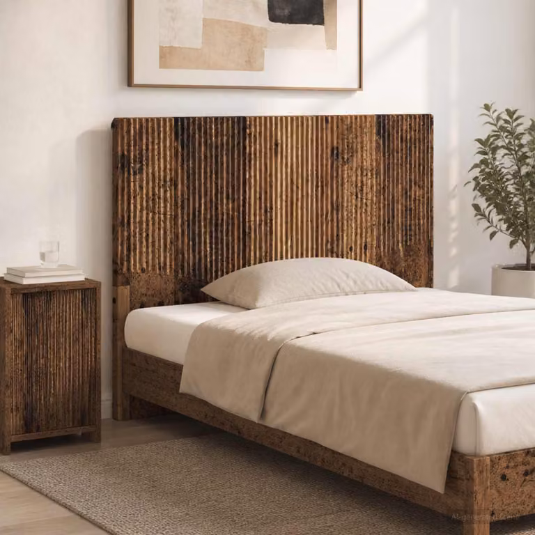 Testiera da muro vidaXL HOORN in legno ingegnerizzato marrone con mensola integrata
