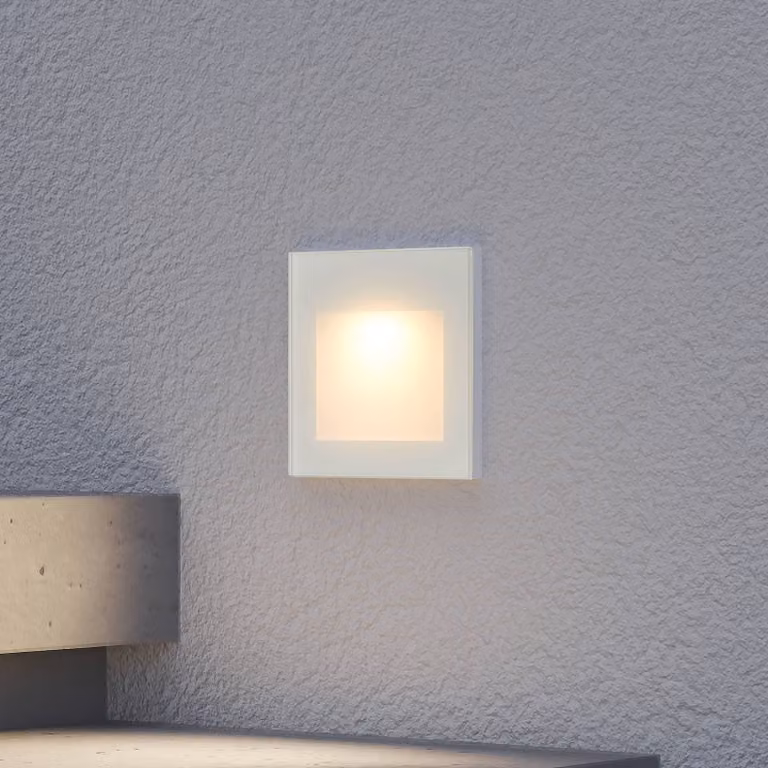 Applique a LED da incasso Zamo, bianco, 11 cm, metallo, IP65 Zamo Arcchio, dimmerabile, Bianco / Opale, Corridoio, Alluminio, Moderno, Applique da esterni