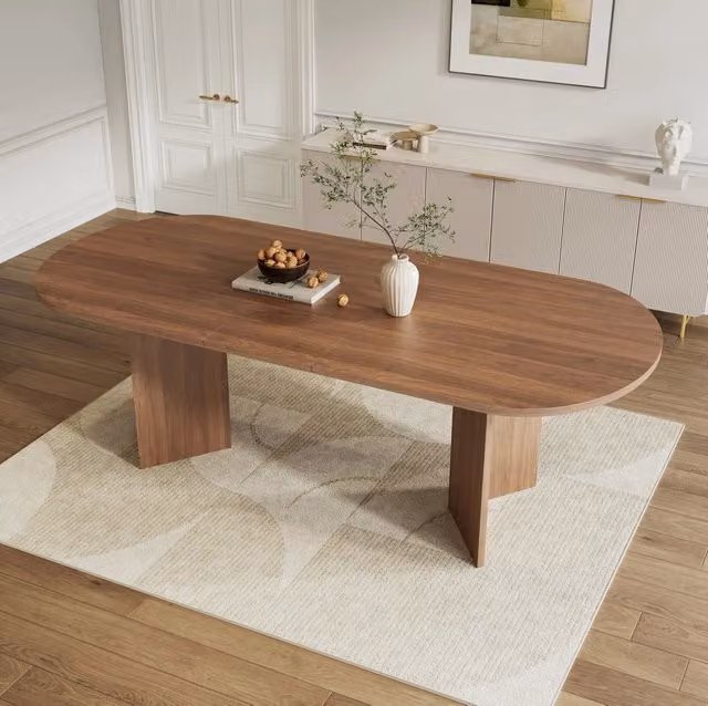 Tavolo da pranzo allungabile con piano da 18 mm; MDF noce