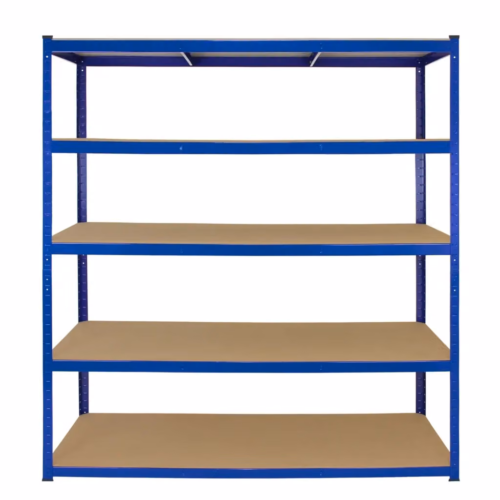 Scaffale in metallo e MDF MONSTER SHOP Blu per Garage e Magazzino L: 160 cm, P: 60 cm, H: 180 cm – 2