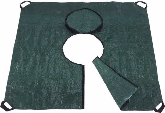 Ibenzoa® Telo da giardino per raccogliere i residui di potatura – 145 x 145 cm, polietilene, maniglie in polipropilene resistente, chiusura a strappo e cerniera, 280 g