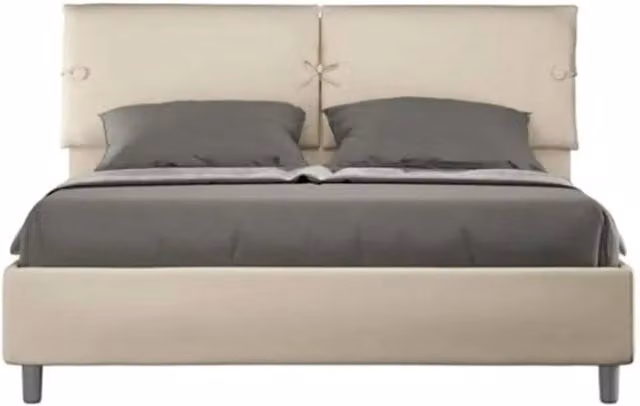 Letto matrimoniale senza rete imbottito 160x200 similpelle tortora Sleeper