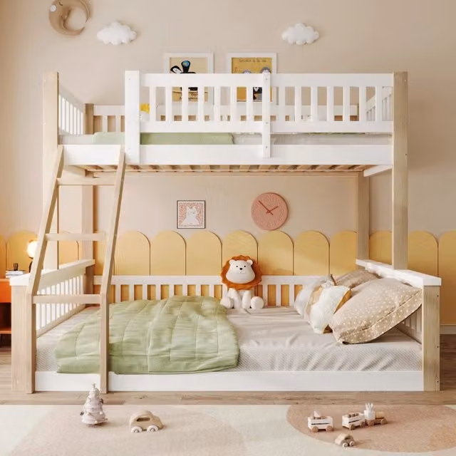 letto a castello pino bianco naturale 150 x 205 cm