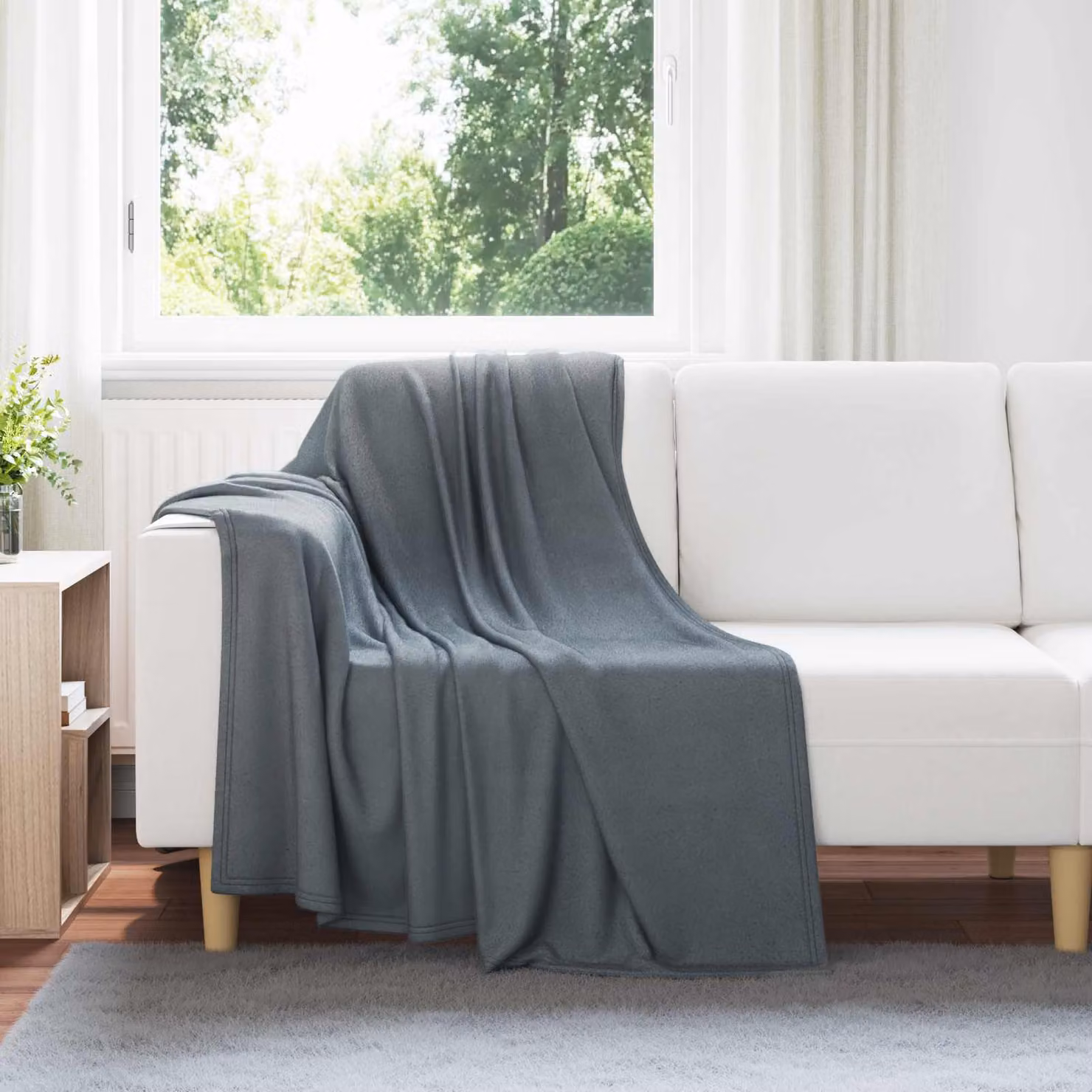 Coperta in pile morbida vidaXL Grigio, L 170 cm x P 130 cm