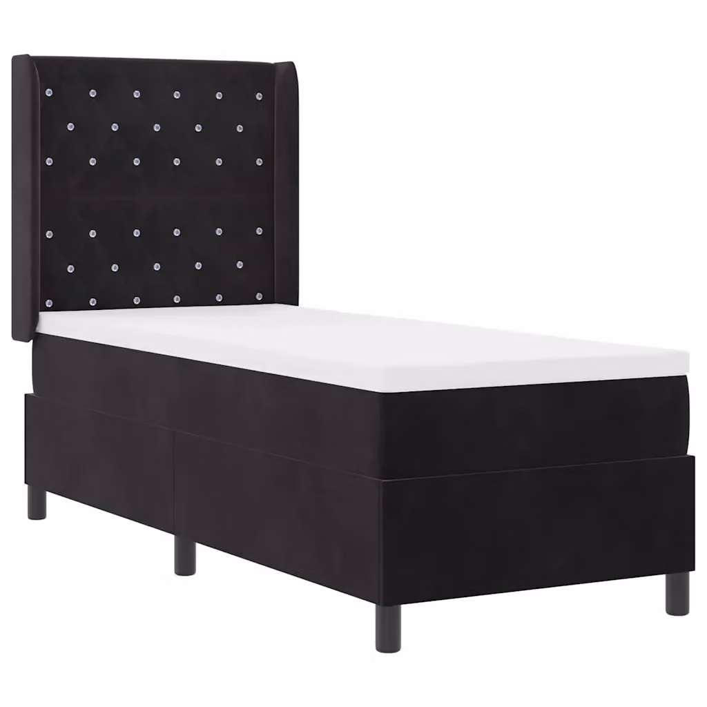 Letto a molle con materasso e illuminazione LED vidaXL in velluto nero con cassetti L/P/H: 200 x 80 x 128 cm – 2