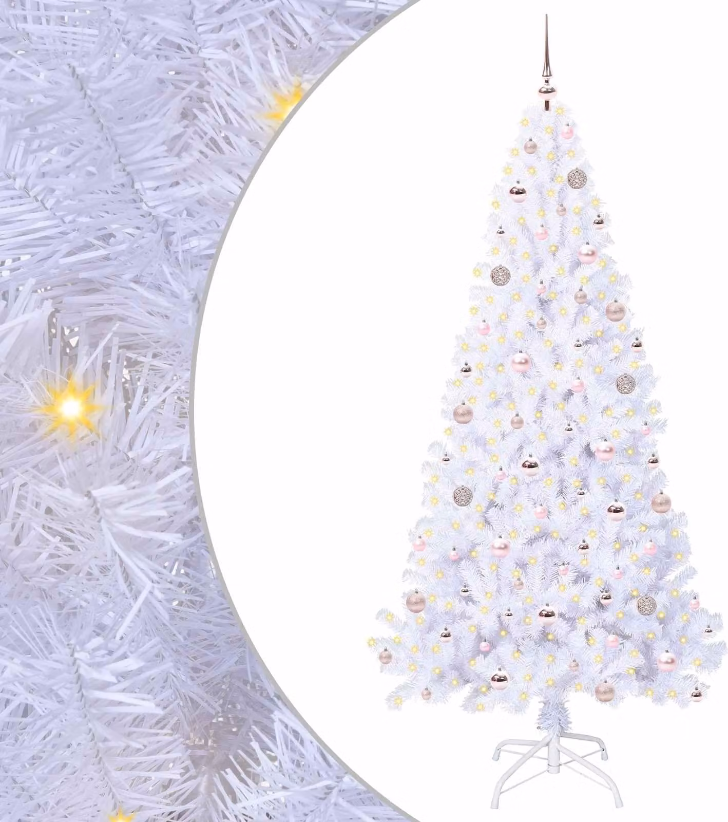 Albero di Natale artificiale Bianco 210 cm PVC e Acciaio