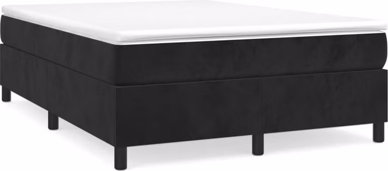 Struttura Letto a Rete a Molle Nero 140x200 cm in Velluto