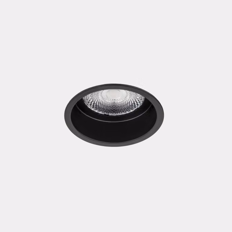 LedsC4 Plafoniera LED rotonda da 105mm, colore nero, vetro trasparente - Illuminazione interna moderna, 1985 lumen, 2700K - Design elegante e funzionale in alluminio e PMMA