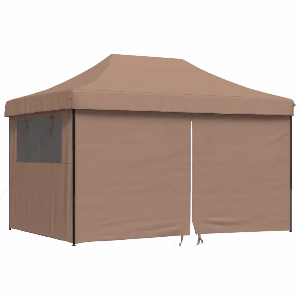 Tendone per feste pieghevole pop-up con 4 pareti e finestre vidaXL, marrone e nero, L/P/H: 440 x 315 x 292 cm – 2