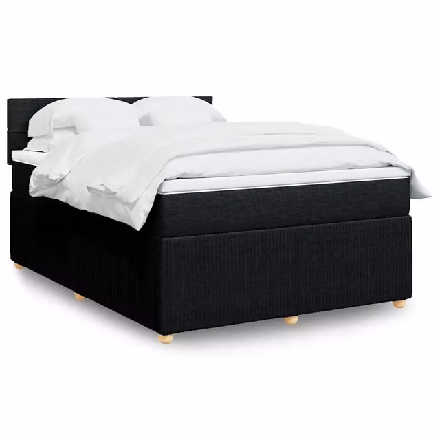 Letto Ibrido vidaXL in Legno di Pino con Materasso Nero e Bianco L/P: 140 x 200 cm