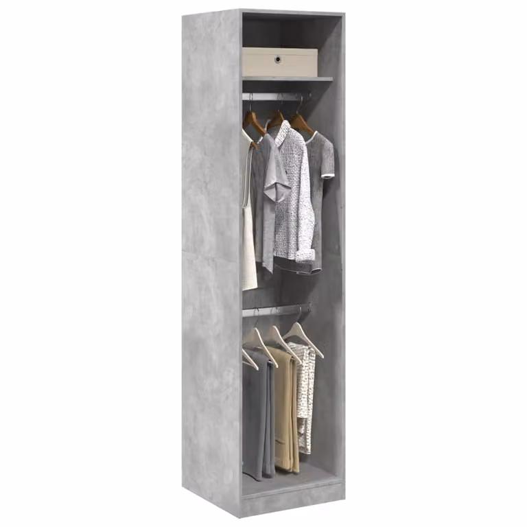Armadio vidaXL Grigio Opaco in Legno e MDF con Ante a Battente e Ripiano Aperto L: 50 cm, P: 50 cm, H: 200 cm