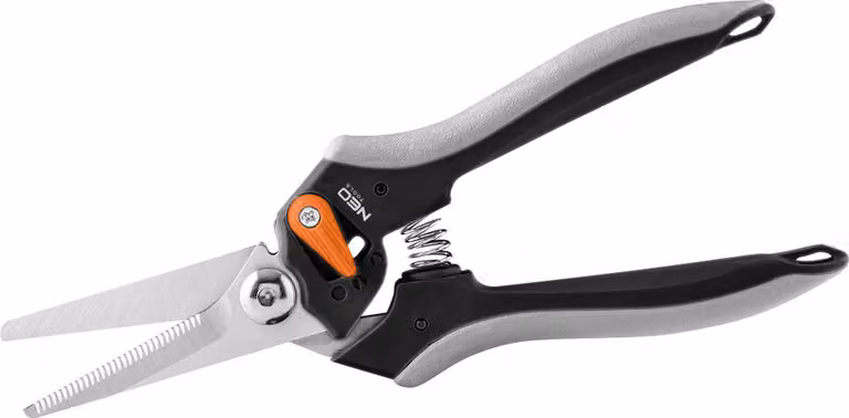 Cesoie multiuso NEO TOOLS, 210 mm, impugnatura ergonomica con componenti morbidi, distanza tra le lame regolabile, ideali per tagliare: Rami, pali, corde, corde, cartone, cuoio e molti altri materiali